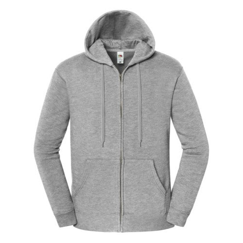 Front - Fruit of the Loom Mens Iconic Premium Heather Hooded Sweat Jacket