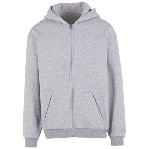 Front - Build Your Brand Mens Loose Full Zip Hoodie