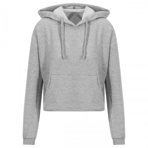 Front - Awdis Womens/Ladies Heather Crop Hoodie