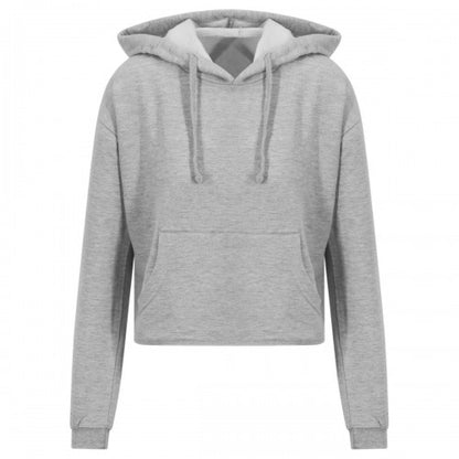 Front - Awdis Womens/Ladies Heather Crop Hoodie