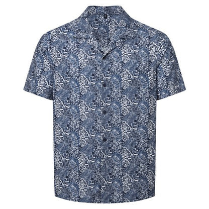 Front - Wombat Mens Leaf Print Relaxed Fit Shirt