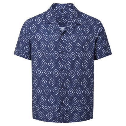 Front - Cuba Mens Aztec Relaxed Fit Shirt