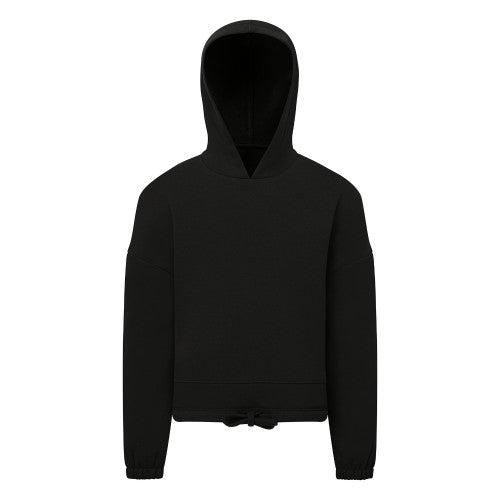 Front - TriDri Childrens/Kids Recycled Cropped Relaxed Fit Hoodie
