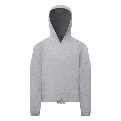 Front - TriDri Childrens/Kids Heather Cropped Oversized Drawstring Hoodie