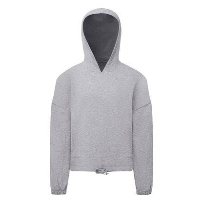 Front - TriDri Childrens/Kids Heather Cropped Oversized Drawstring Hoodie