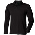 Front - Skinni Fit Mens Long Sleeve Stretch Polo Shirt