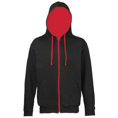 Front - Awdis Mens Varsity Hooded Sweatshirt / Hoodie / Zoodie