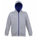 Front - Awdis Kids Unisex Varsity Hooded Sweatshirt / Hoodie / Zoodie / Schoolwear