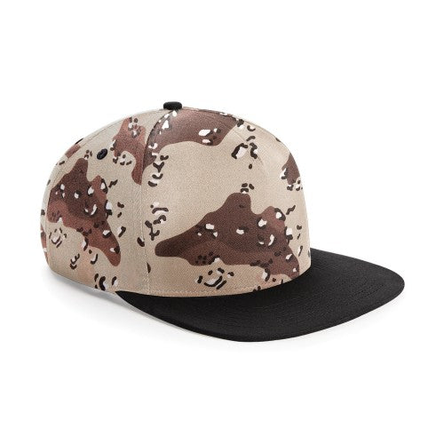 Front - Beechfield Camouflage Retro Snapback Cap