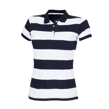 Front - Front Row Womens/Ladies Striped Pique Slim Fit Polo Shirt