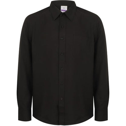 Front - Henbury Mens Wicking Long Sleeve Work Shirt