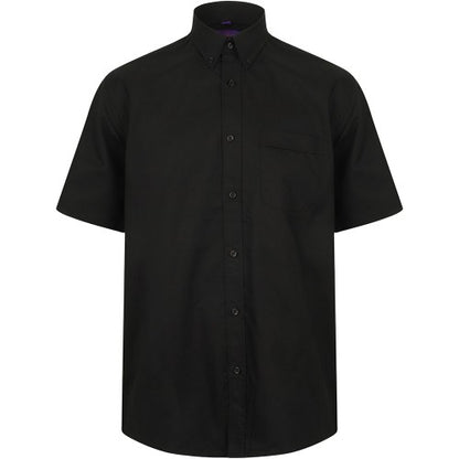 Front - Henbury Mens Wicking Short Sleeve Work Shirt