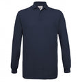 Front - B&C Mens Safran Long Sleeve Cotton Polo Shirt