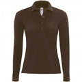 Front - B&C Womens/Ladies Safran Long Sleeve Polo Shirt
