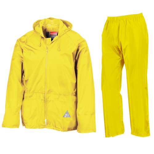 Front - Result Mens Heavyweight Waterproof Rain Suit (Jacket & Trouser Suit)