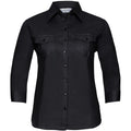 Front - Russell Collection Womens/Ladies Roll-Sleeve 3/4 Sleeve Work Shirt