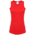 Front - AWDis Just Cool Womens/Ladies Girlie Contrast Panel Sports Vest Top