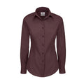 Front - B&C Womens/Ladies Black Tie Formal Long Sleeve Work Shirt