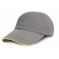 Front - Result Headwear Kids Junior Low Profile Heavy Brushed Cotton Cap With Sandwich Peak