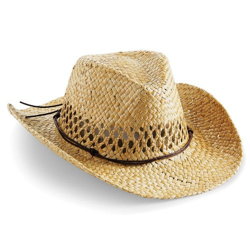 Front - Beechfield Unisex Straw Cowboy Hat