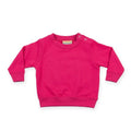 Front - Larkwood Baby Unisex Crew Neck Sweatshirt With Shoulder Poppers