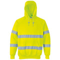 Front - Portwest Unisex Hi-Vis Safety Hooded Sweatshirt / Hoodie