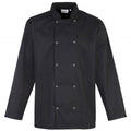 Front - Premier Studded Front Long Sleeve Chefs Jacket / Chefswear