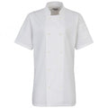 Front - Premier Womens/Ladies Short Sleeve Chefs Jacket / Chefswear