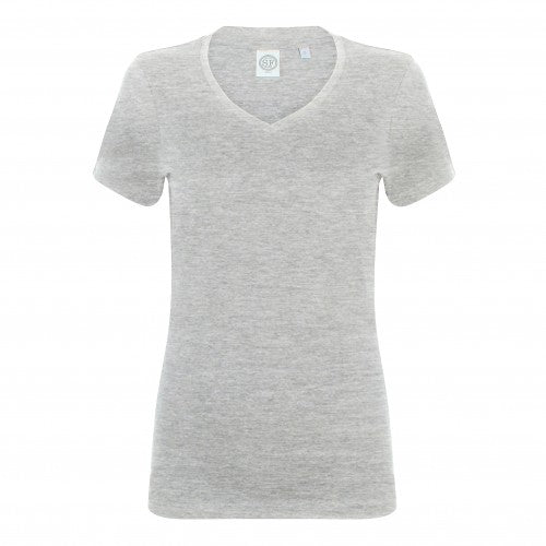 Front - Skinni Fit Womens/Ladies Feel Good Stretch V-Neck Short Sleeve T-Shirt