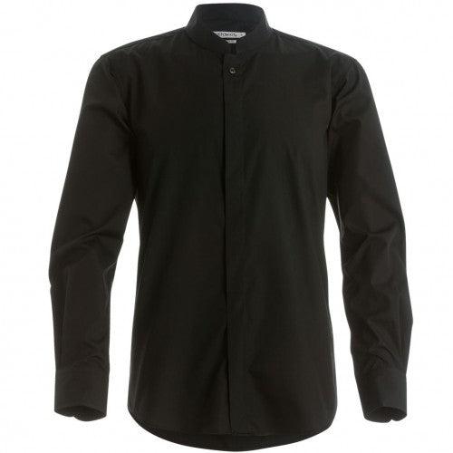 Front - Kustom Kit Mens Mandarin Collar Fitted Long Sleeve Corporate Shirt