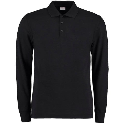 Front - Kustom Kit Mens Pique Long Sleeve Polo Shirt