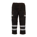 Front - Yoko Mens Hi Vis Polycotton Cargo Trousers With Knee Pad Pockets