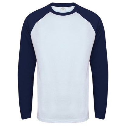 Front - Skinnifit Mens Raglan Long Sleeve Baseball T-Shirt