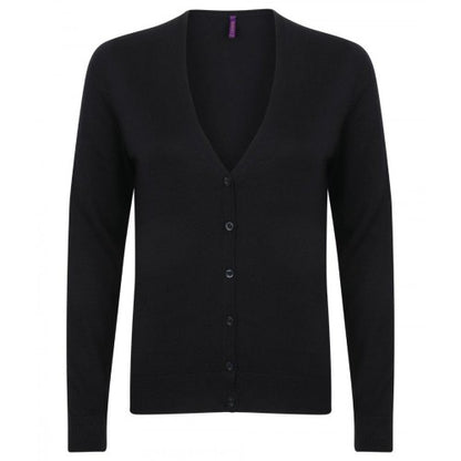 Front - Henbury Womens/Ladies V-Neck Button Up Cardigan