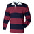 Front - Front Row Sewn Stripe Long Sleeve Sports Rugby Polo Shirt