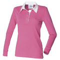 Front - Front Row Womens/Ladies Long Sleeve Plain Sports Rugby Polo Shirt