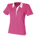 Front - Front Row Womens/Ladies Short Sleeve Stretch Rugby Shirt