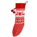 Front - Christmas Shop Classic Knitted Fairisle Pattern Christmas Stocking