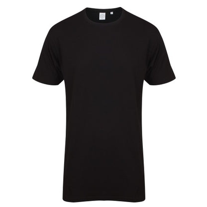 Front - Skinnifit Mens Longline Dipped Hem T-Shirt