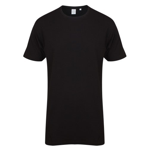 Front - Skinnifit Mens Longline Dipped Hem T-Shirt