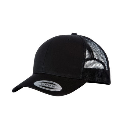 Heather Navy - Front - Yupoong Flexfit Retro Snapback Trucker Cap