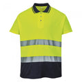 Front - Portwest Mens Hi-Vis Two-Tone Cotton Comfort Polo Shirt