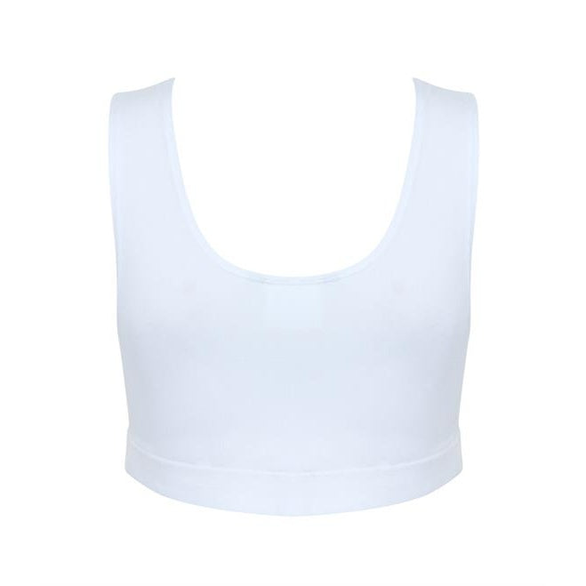 White-White - Back - Skinni Fit Womens-Ladies Fashion Sleeveless Crop Top