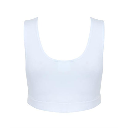 White-White - Back - Skinni Fit Womens-Ladies Fashion Sleeveless Crop Top
