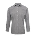 Front - Premier Mens Microcheck Long Sleeve Shirt