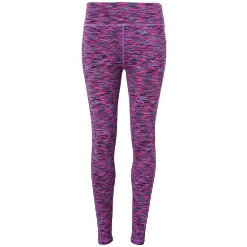 Front - Tri Dri Womens/Ladies Performance Space Dye Leggings