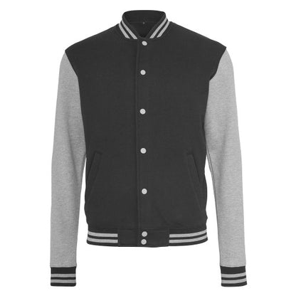 Front - Build Your Brand Mens Sweat College Jacket