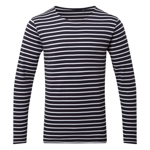 Front - Asquith & Fox Mens Mariniere Coastal Long Sleeve T-Shirt