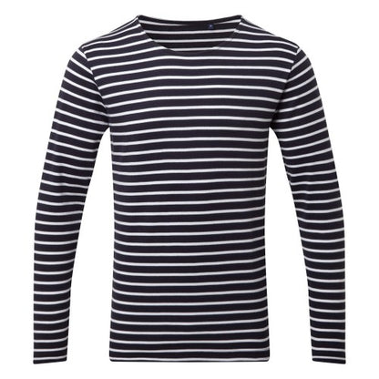 Front - Asquith & Fox Mens Mariniere Coastal Long Sleeve T-Shirt