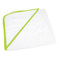 White- Lime Green - Front - A&R Towels Baby-Toddler Babiezz All-over Sublimation Hooded Towel